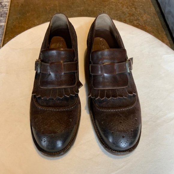 Pantanetti Men\'s Brown Distressed Monk Strap Kilted Loafer NIB main image 5